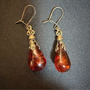 Elegant‎ Amber Teardrop Earrings